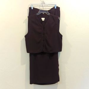 Eileen Fisher vintage silk 2-piece top/wrap skirt